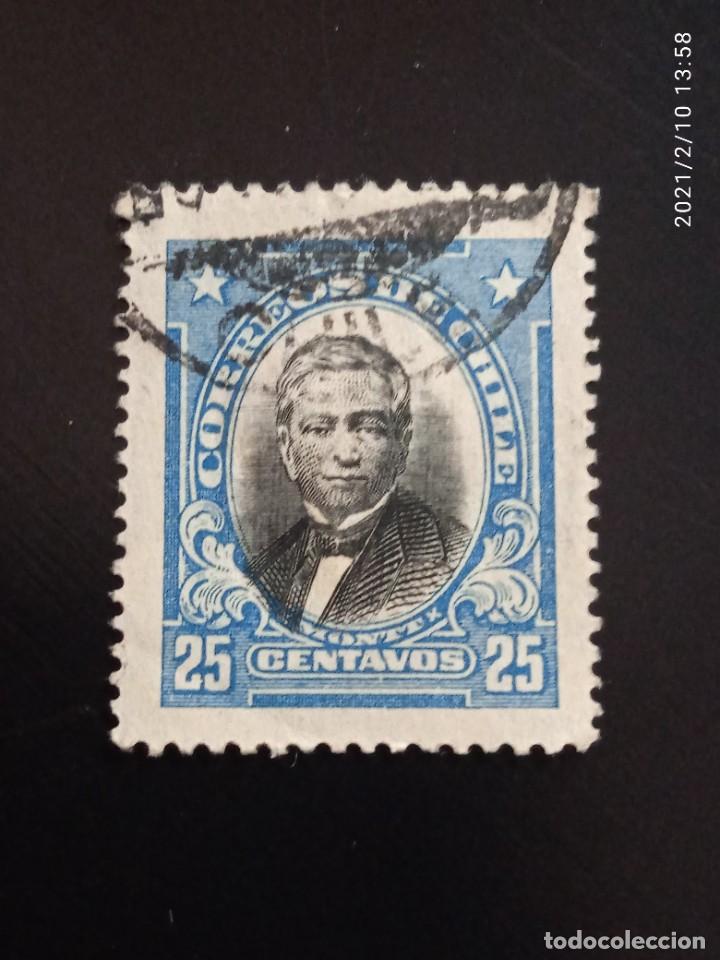 Sellos: CHILE 25 CENTAVOS MONTT, A&Ntilde;O 1918.. - Foto 1