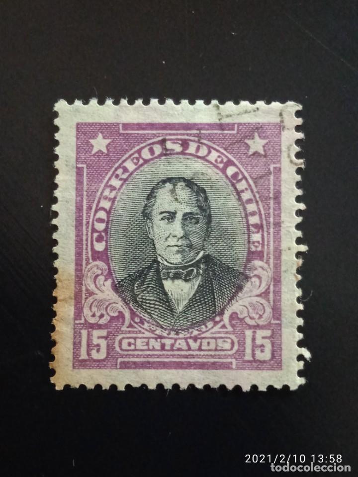 Sellos: CHILE 15 CENTAVOS PRIETO, A&Ntilde;O 1917.. - Foto 1