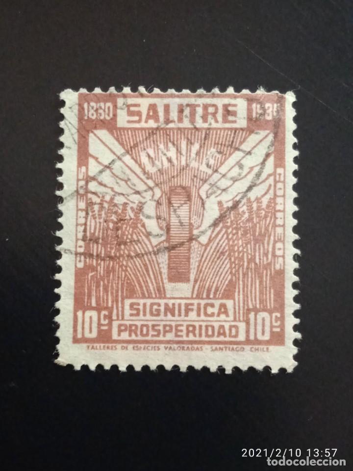 Sellos: CHILE 10 CENTAVOS SALITRE, A&Ntilde;O 1930.. - Foto 1