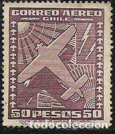 Sellos: CHILE A&Eacute;REO YVERT 49 - Foto 1