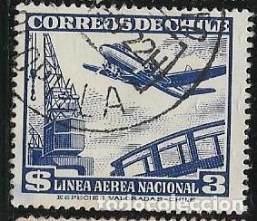 Sellos: CHILE A&Eacute;REO YVERT 133 - Foto 1