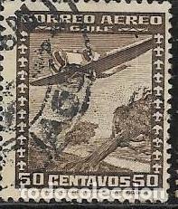 Sellos: CHILE A&Eacute;REO YVERT 34 - Foto 1