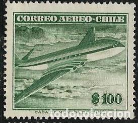Sellos: CHILE A&Eacute;REO YVERT 163 - Foto 1