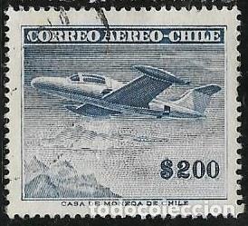 Sellos: CHILE A&Eacute;REO YVERT 163A - Foto 1