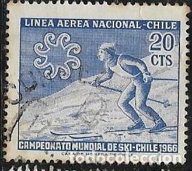 Sellos: CHILE A&Eacute;REO YVERT 225, DEPORTES - Foto 1