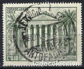 Sellos: CHILE 1961 - PALACIO DE CONGRESOS, A&Eacute;REO - USADO - Foto 1