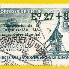 Sellos: CHILE. 1974. ORGANIZACION MUNDIAL METEOROLOGICA. ESTACION COMUNICACIONES SOBRECARGA. Lote 313938673