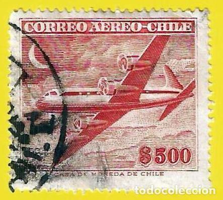 Sellos: CHILE. 1955. AVION DOUGLAS DC-6 - Foto 1