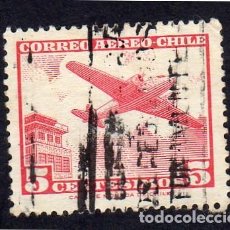 Sellos: AMÉRICA. CHILE. AVIÓN Y TORRE DE CONTOL. YT-PA204B. USADO SIN CHARNELA.