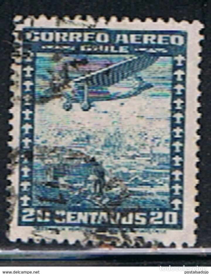 Sellos: CHILE // YVERT 32 AEREO // 1934 .... USADO - Foto 1