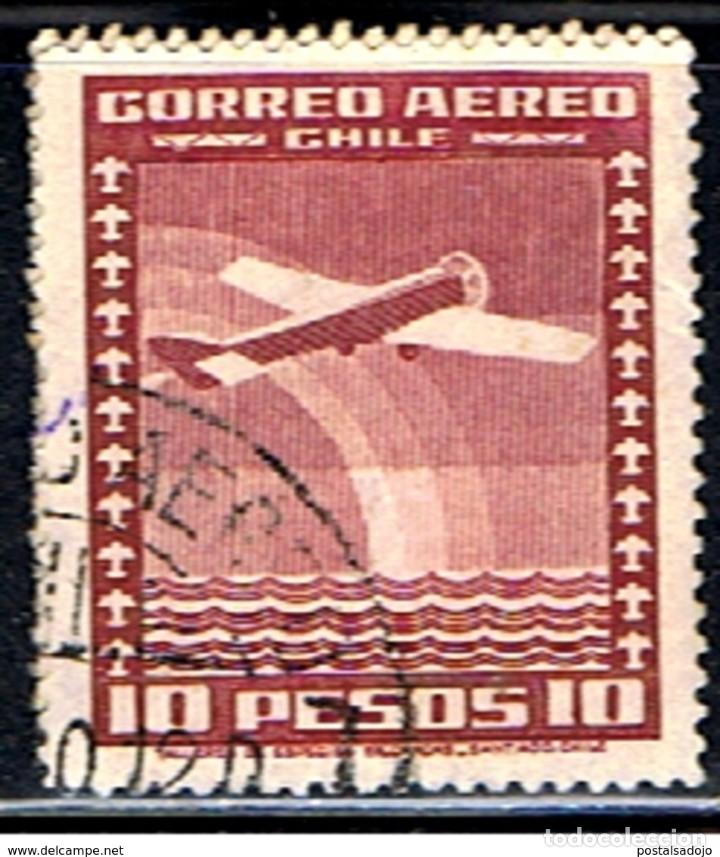 Sellos: CHILE // YVERT 45 AEREO // 1934-38 .... USADO - Foto 1