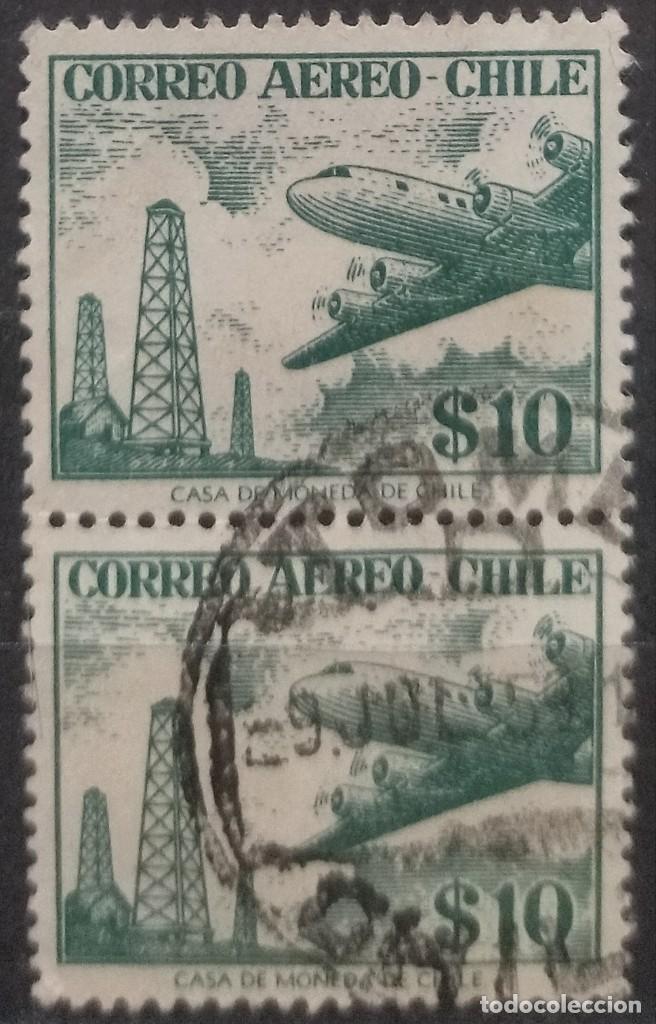 Sellos: CHILE 1956 Correo a&eacute;reo. USADO. - Foto 1