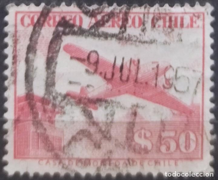 Sellos: CHILE 1956 Correo a&eacute;reo. USADO. - Foto 1