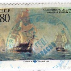 Sellos: 175 AÑOS DE LA 1ª SALIDA DEL ECUADRÓN NACIONAL. 1993. YT-1188. USADO CON CHARNELA.. Lote 363605925