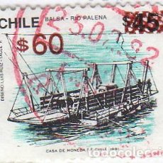 Sellos: CHILE. TRANSPORTE. BALSA RIO PALENA. 1992. YT-1088. USADO CON CHARNELA.. Lote 363606485