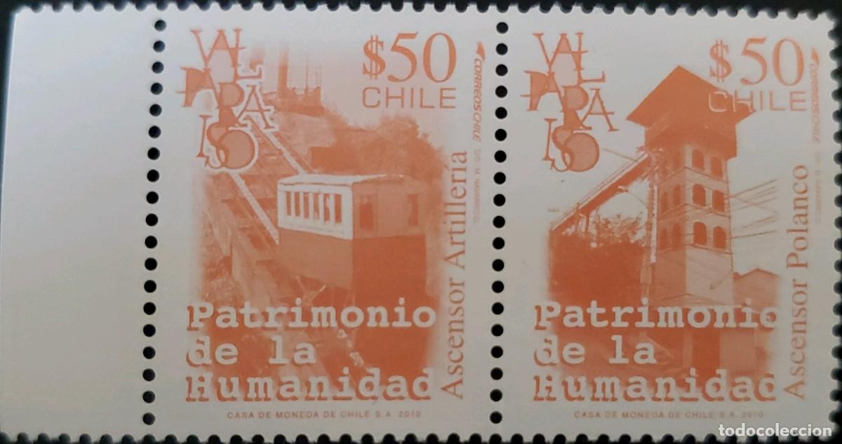 Sellos: O) 2010 CHILE,&nbsp;WORLD HERITAGE, ARTILLERY ELEVATOR. POLANCO ELEVATOR, MNH - Foto 1