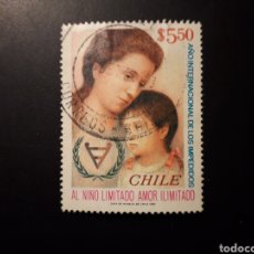 Sellos: CHILE YVERT 584 SERIE COMPLETA USADA 1981 AÑO INTERNACIONAL DEL DISCAPACITADO PEDIDO MÍNIMO 3€. Lote 401009899