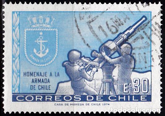 Sellos: 1974 - CHILE - HOMENAJE A LA ARMADA - MICHEL 799 - Foto 1