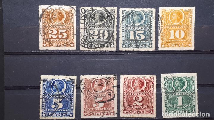 Sellos: CHILE. A&Ntilde;O 1878-9. &deg;. YVERT 21/28. - Foto 1