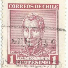 Sellos: ❤️ SELLO DE CHILE (1960): GENERAL F. A. PINTO ❤️