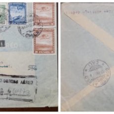 Sellos: O) 1952 CHILE, UNDELIVED CORRESPONDENCE - RETURN TO SENDER, AIRPLANE OVER CITY, SEAPLANE, PRECOLUM