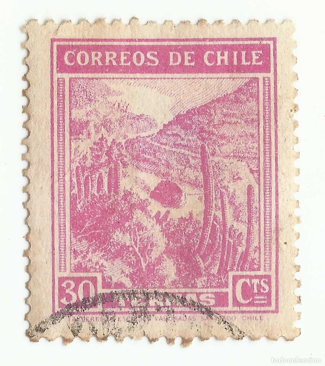 Sellos: ❤️ Sello: Chile - Cactus, Monta&ntilde;as, 1938 ❤️ - Foto 1