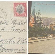 Sellos: O) 1924 CHILE, FRANCISCO ANTONIO PINTO, CALLE PRAT - ANTOFAGASTA, POSTAL CARD, CIRCULATED TO GERMANY