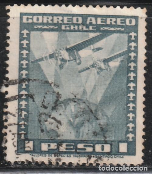 Sellos: CHILE // YVERT 95 AEREO // 1945-54 .... USADO - Foto 1