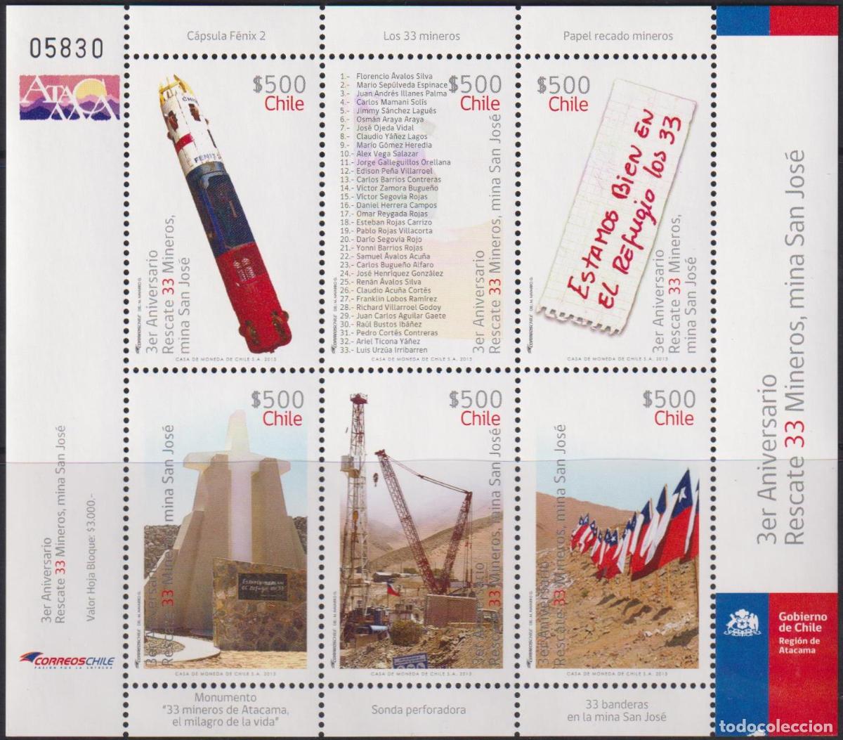 Sellos: Chile 2013 Minerales MNH - Foto 1