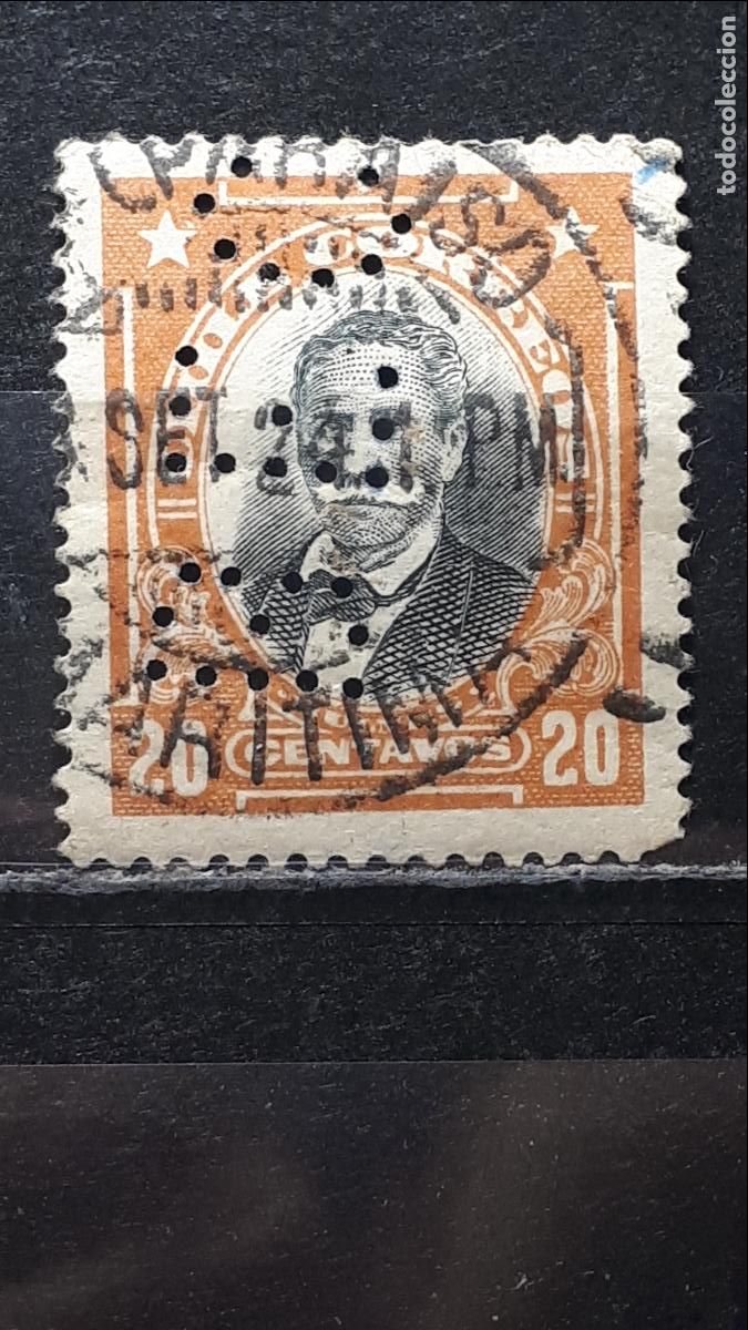 Sellos: CHILE. &deg;. PERFORADO. A&Ntilde;O 1911. YVERT AEREO 93 - Foto 1