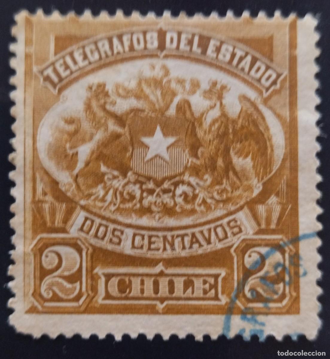 Sellos: CHILE 1883 Tel&eacute;grafos. Usado. - Foto 1