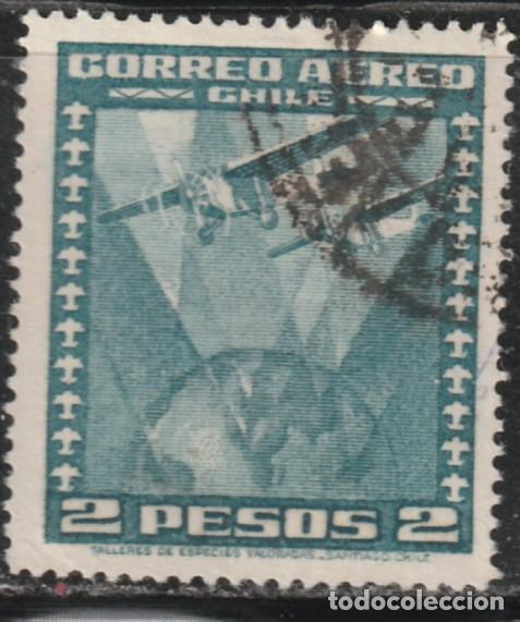 Sellos: CHILE // YVERT 96 AEREO // 1945-54 - USADO - Foto 1