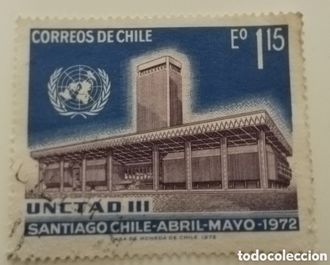 Sellos: Chile sello unctad iii 1972 usado - Foto 1
