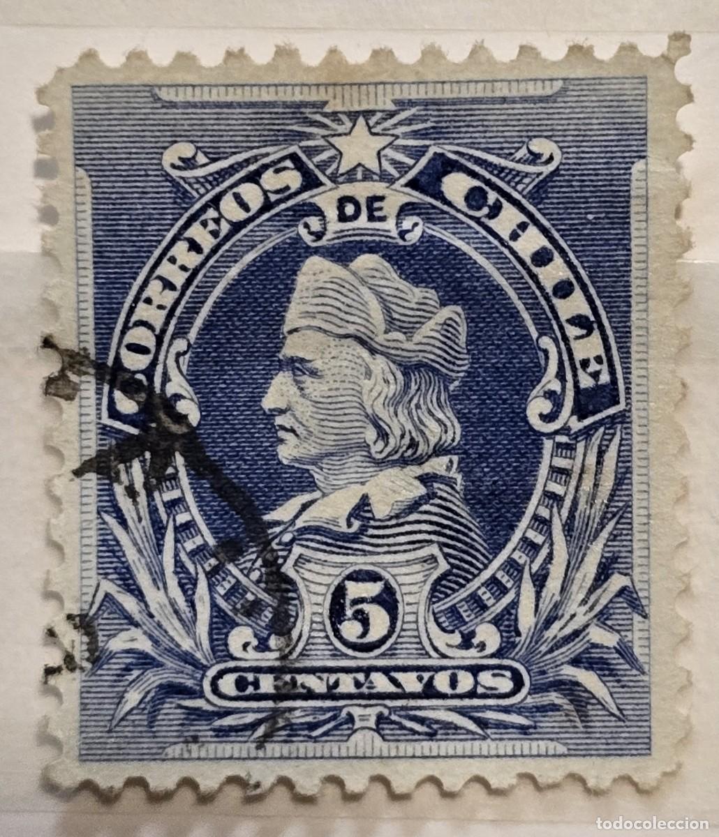 Sellos: SELLO USADO CHILE 1901 - CRIST&Oacute;BAL COL&Oacute;N - Foto 1