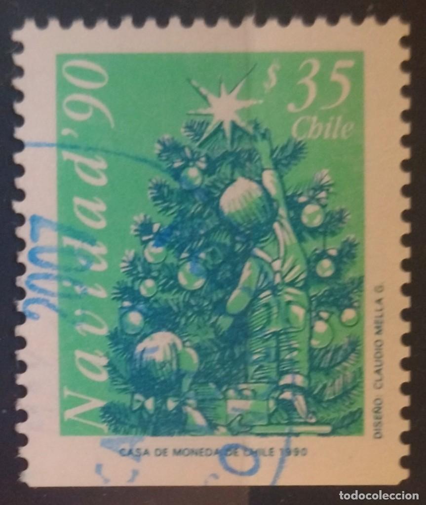 Sellos: CHILE 1990 Navidad. USADO. - Foto 1