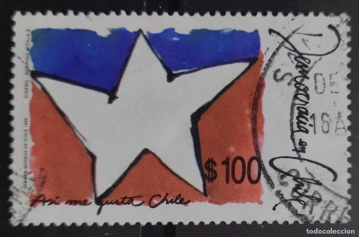 Sellos: CHILE 1990 Democracia en Chile. USADO. - Foto 1