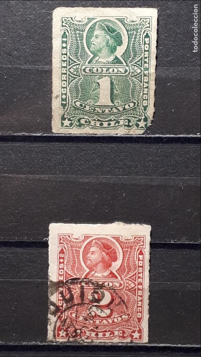 Sellos: CHILE. A&Ntilde;O 1894. &deg;. YVERT 32, 33 - Foto 1