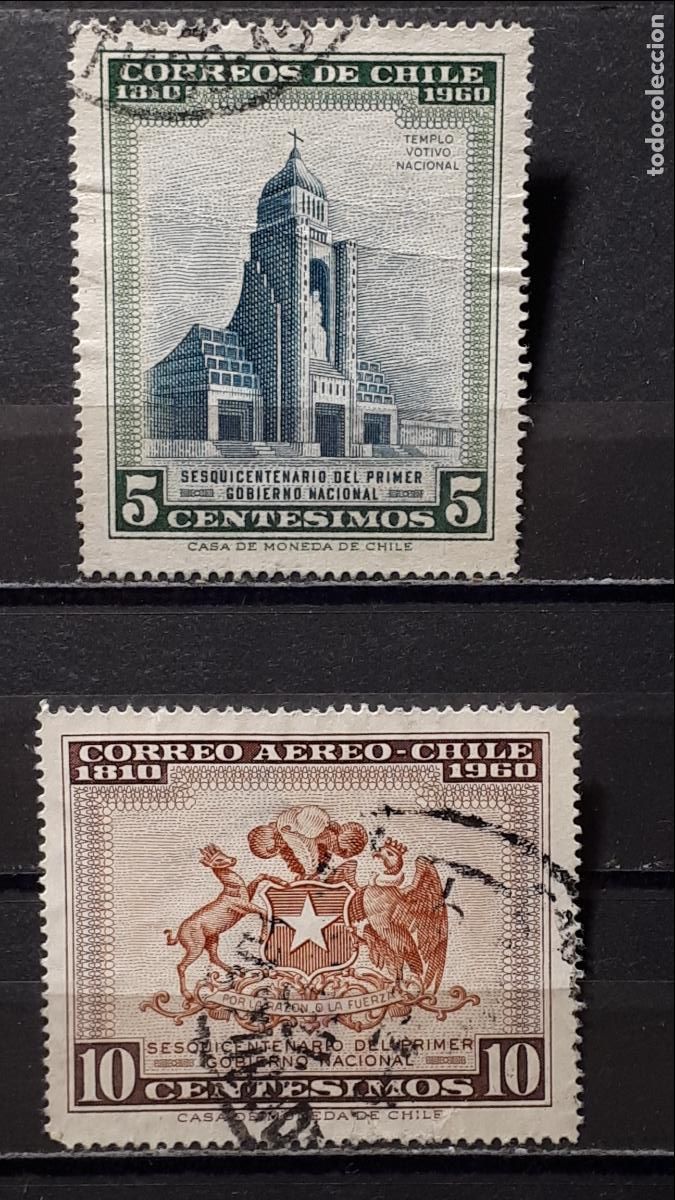 Sellos: CHILE. A&Ntilde;O 1960. &deg;. YVERT A&eacute;reo 200/1 - Foto 1