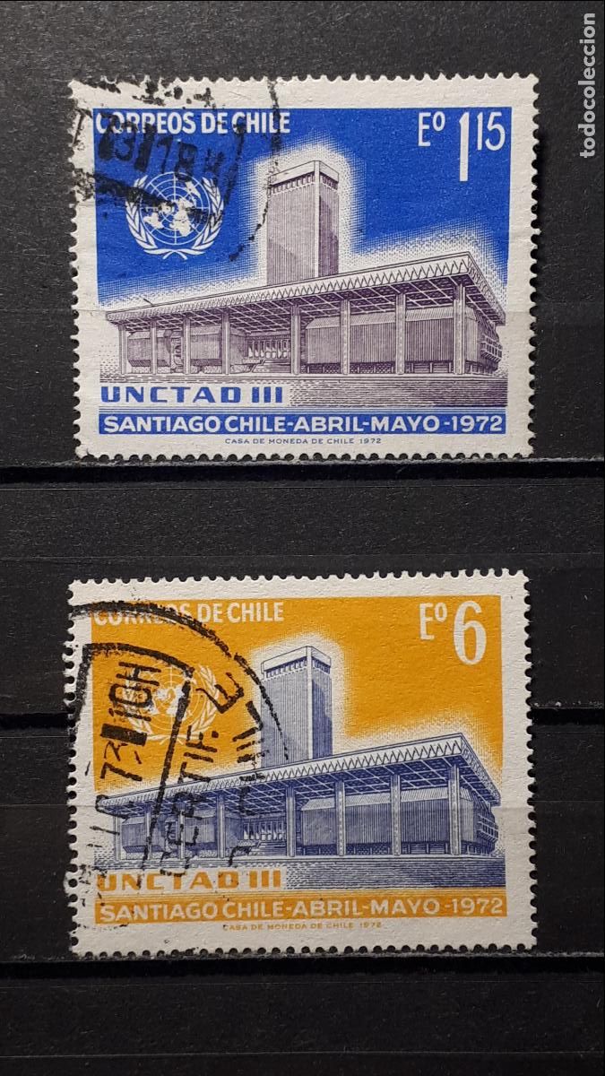 Sellos: CHILE. A&Ntilde;O 1972. &deg;. YVERT 384, 386 - Foto 1