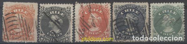 Sellos: 655932 USED CHILE 1867 CRISTOBAL COLON - Foto 1