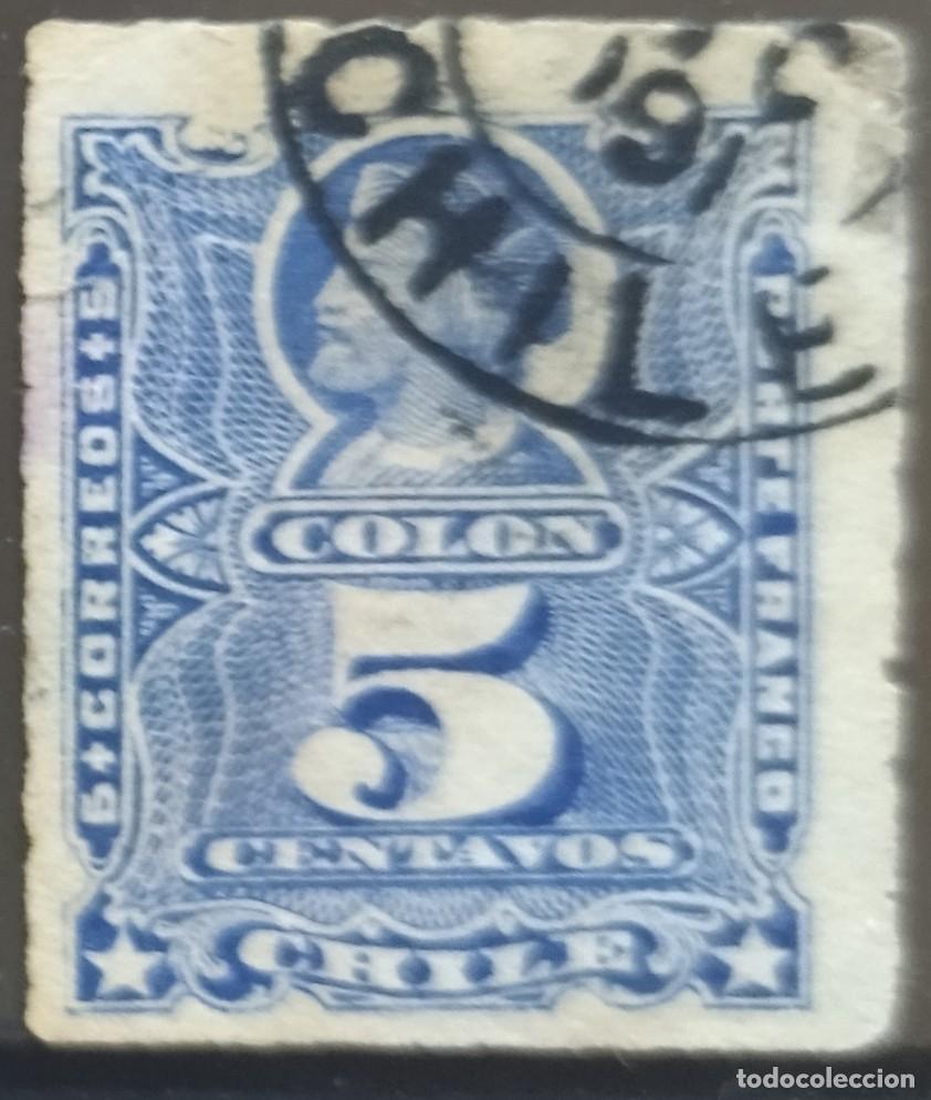 Sellos: CHILE 1883 -1889 Crist&oacute;bal Col&oacute;n. USADO. - Foto 1