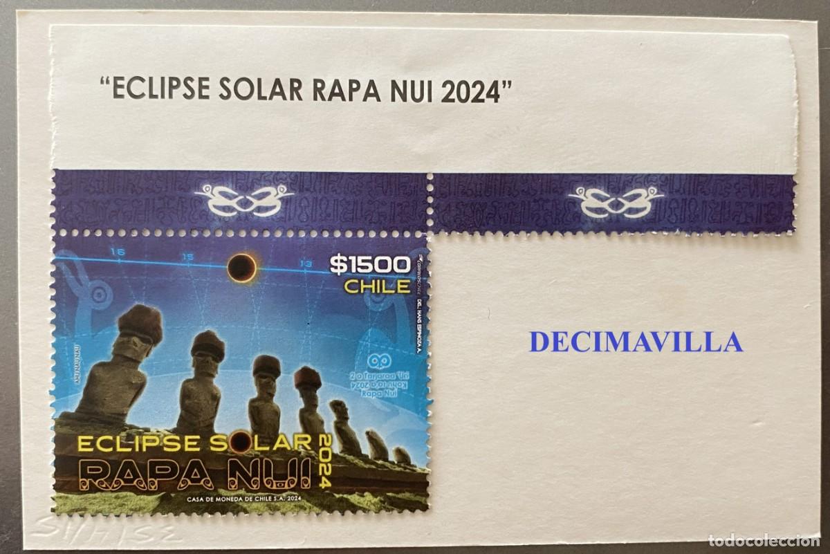 Sellos: OTEM688, CHILE, ECLIPSE SOLAR, RAPA NUI, 2024 - Foto 1