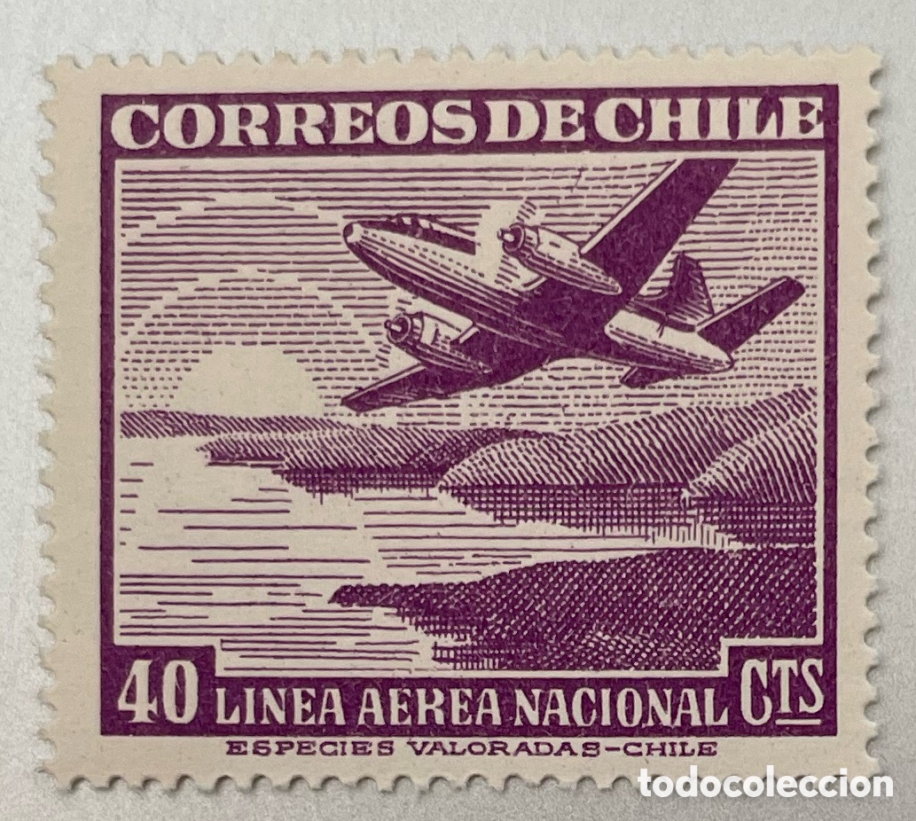 Sellos: Chile. Serie Aereo. 1950 - Foto 1