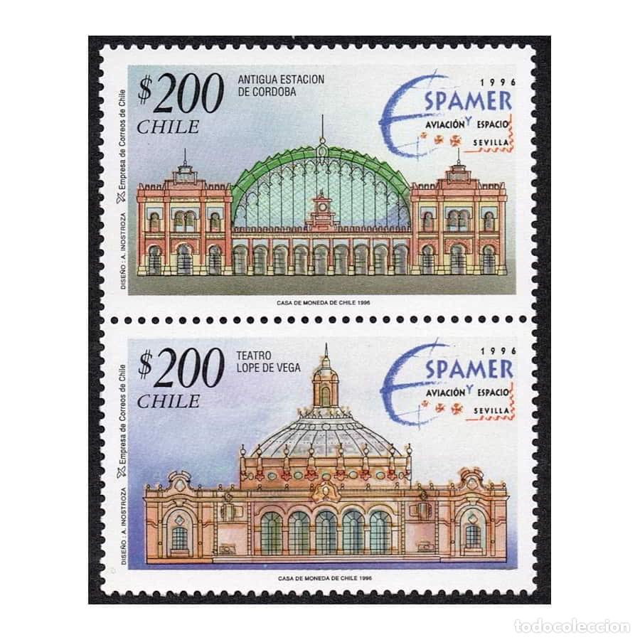 Sellos: C2972#. Chile 1996 [SLL] Espamer 96. Edificios (MNH) - Foto 1