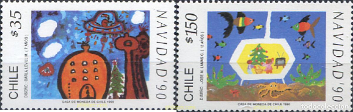 Sellos: 303479 MNH CHILE 1990 NAVIDAD - Foto 1