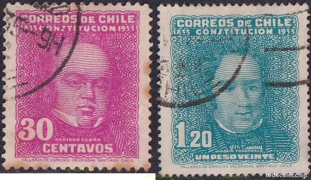 Sellos: 697647 USED CHILE 1934 CENTENARIO DE LA CONSTITUCION - Foto 1