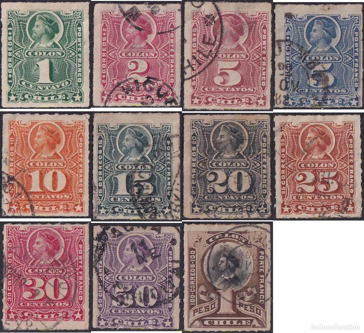Sellos: 697463 USED CHILE 1878 CRISTOBAL COLON - Foto 1