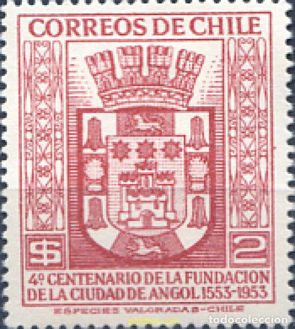 Sellos: 697522 HINGED CHILE 1954 4 CENTENARIO DE LA CIUDAD DE ANGOL - Foto 1