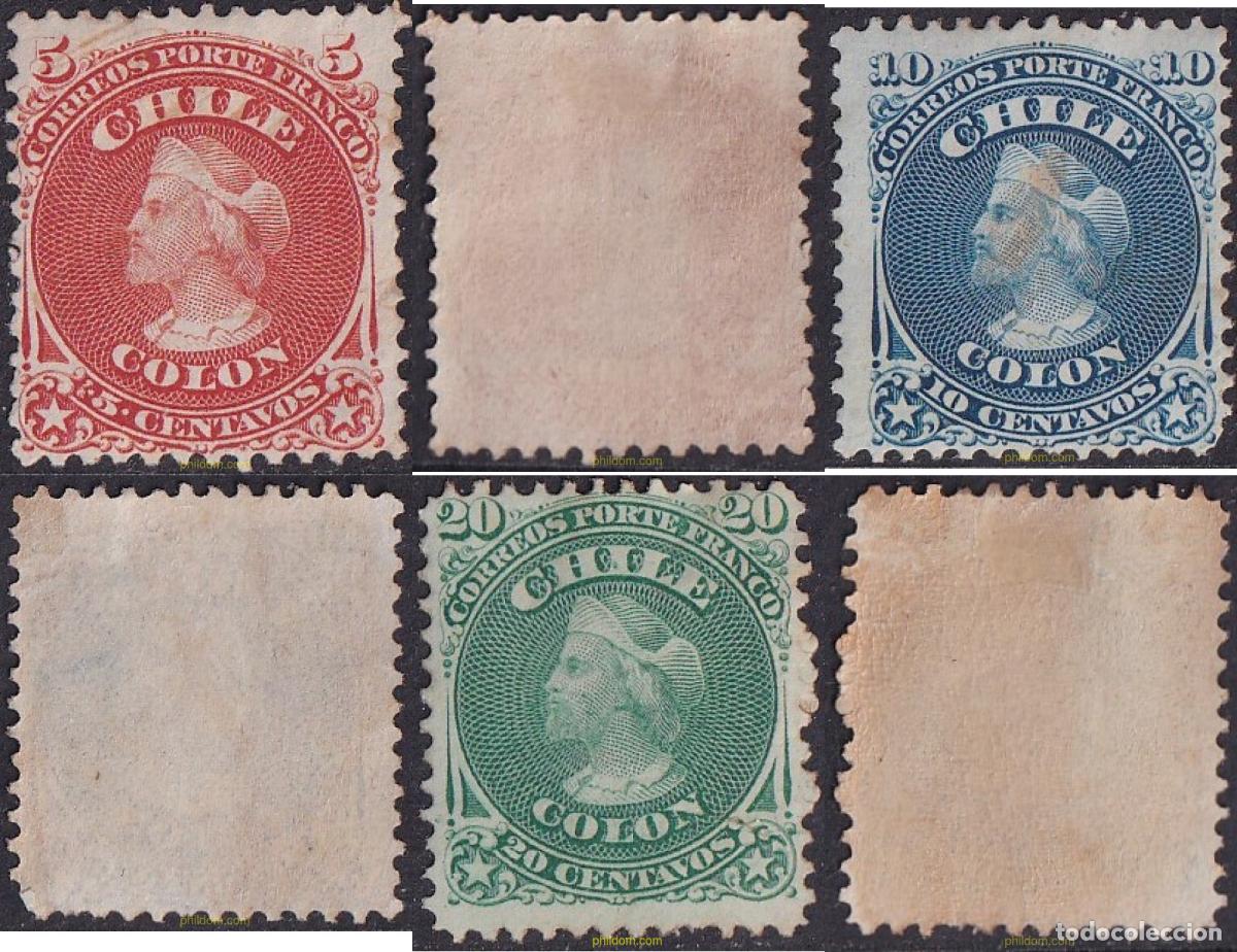 Sellos: 697612 HINGED CHILE 1867 CRISTOBAL COLON - Foto 1
