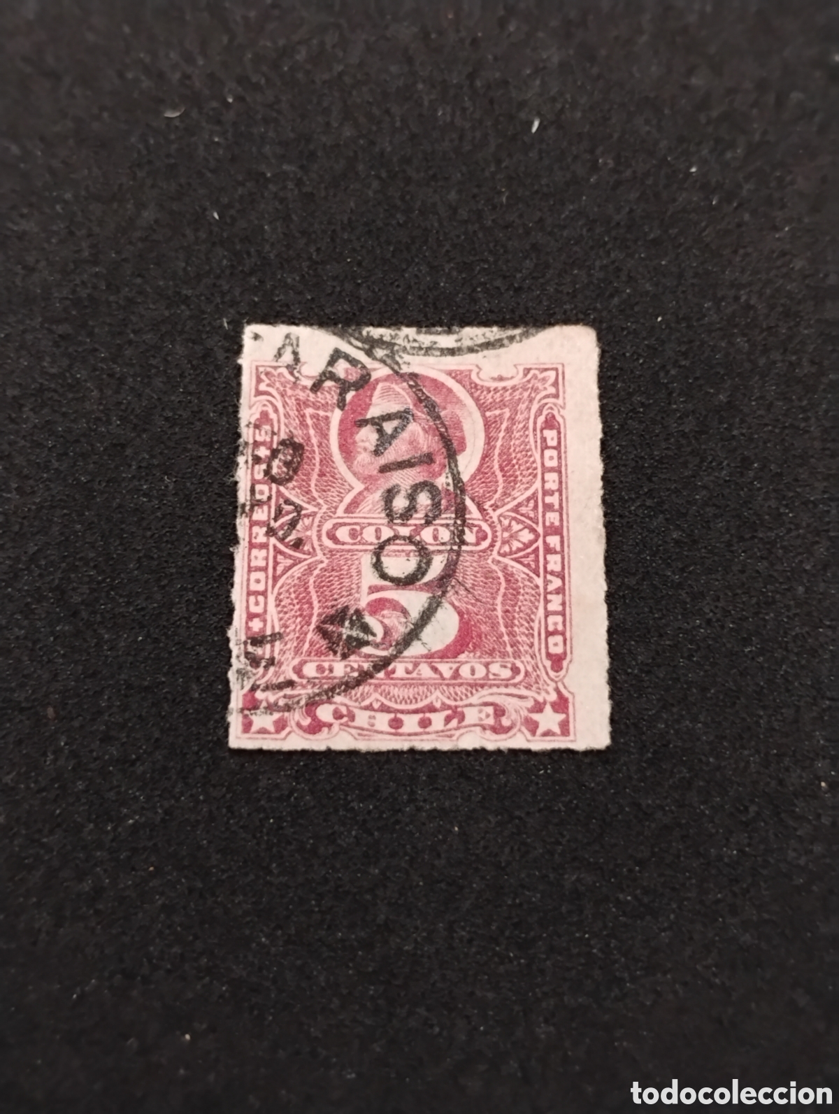 Sellos: Sello postal Chile1883 , 5 centavos , Crist&oacute;bal col&oacute;n - Foto 3